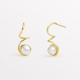 Pendientes mini tallo de perla